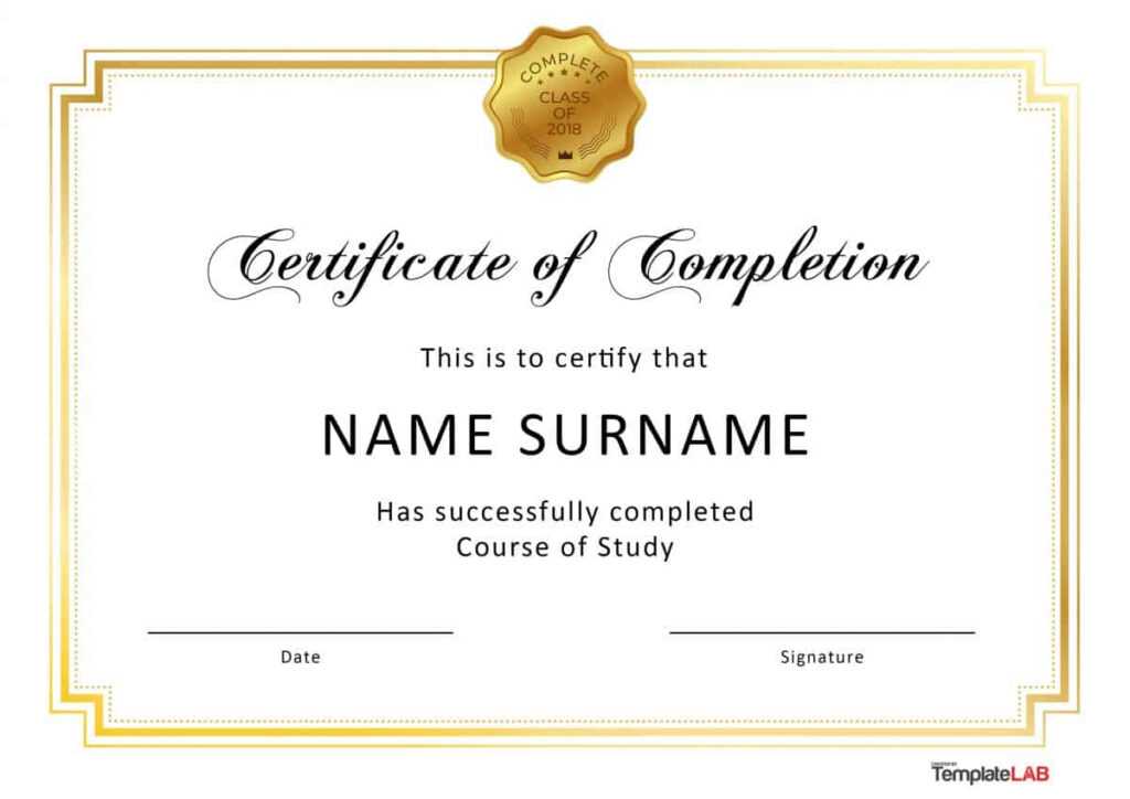 Fantastic Certificate Of Completion Templates Word In Th Grade