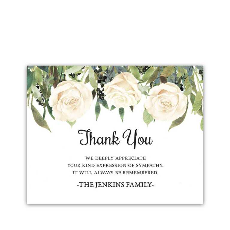 Editable Funeral Thank You Cards Personalized Sympathy Thank You