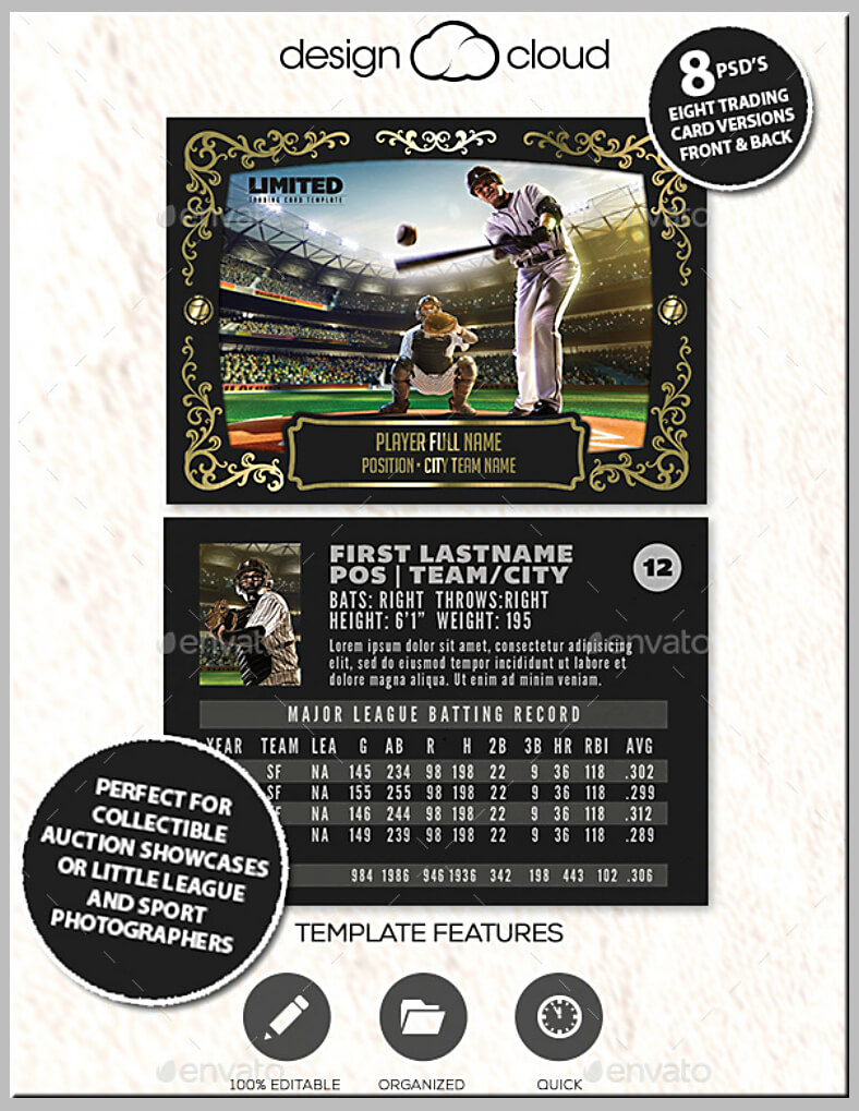 12+ Baseball Trading Card Designs & Templates - Psd, Ai Throughout Baseball Card Template Psd