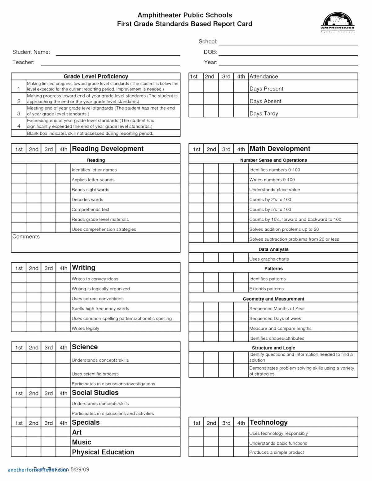 12 Report Card Template | Radaircars With Blank Report Card Template ...