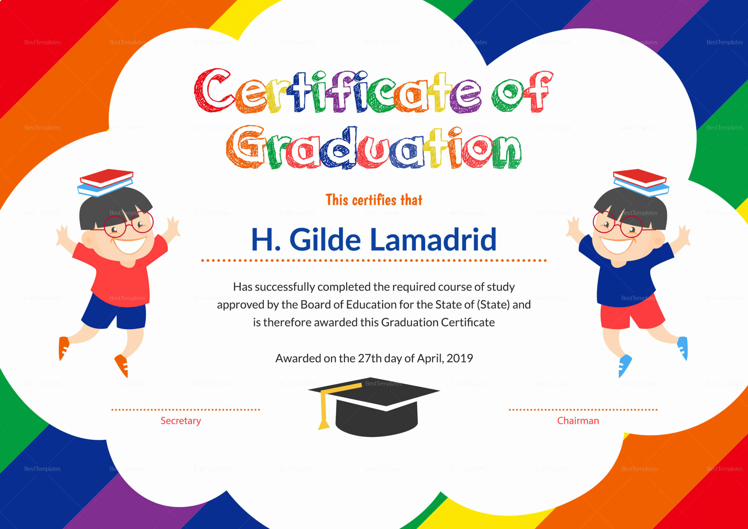 12 Unique Preschool Graduation Certificate Template Free In Free Printable Graduation Certificate Templates