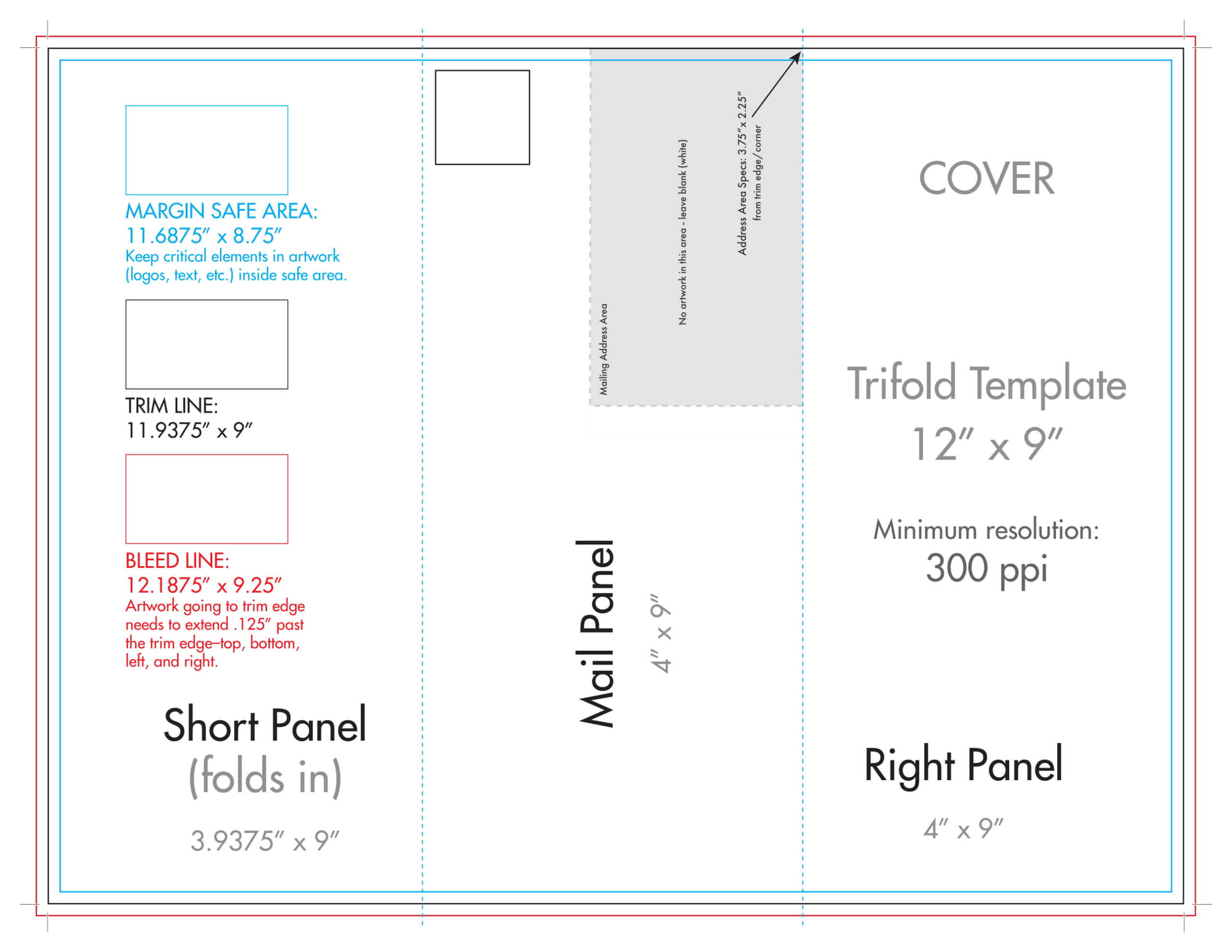 12" X 9" Rack Brochure Template (Tri Fold) – U.s. Press Regarding Tri Fold Tent Card Template
