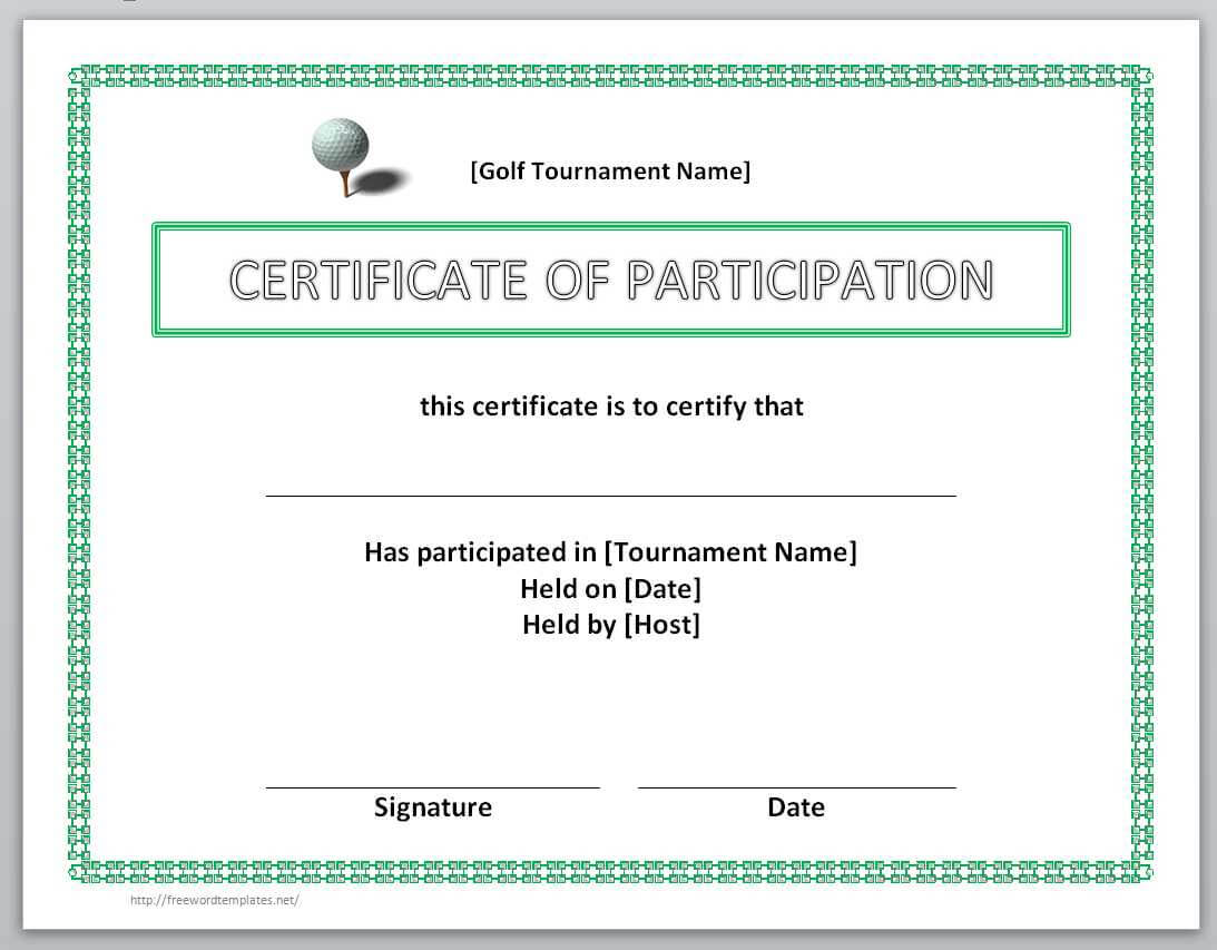 13 Free Certificate Templates For Word » Officetemplate Inside Golf Certificate Templates For Word