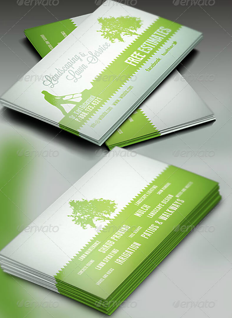 15+ Landscaping Business Card Templates – Word, Psd | Free Regarding Lawn Care Business Cards Templates Free