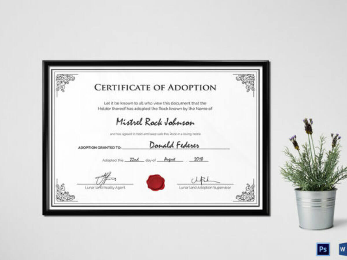 16+ Birth Certificate Templates | Smartcolorlib For Child Adoption Certificate Template