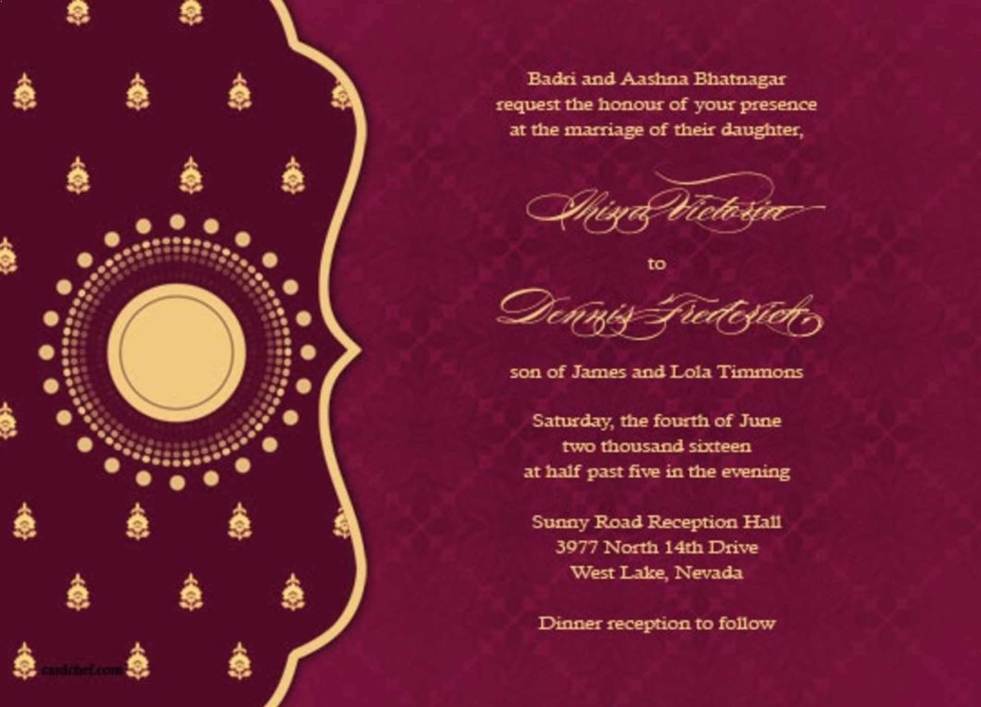 16 Customize Wedding Card Templates Free Download Indian For Inside Indian Wedding Cards Design Templates