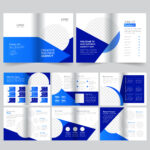 16 Page Business Blue Brochure Template – Download Free Intended For 12 Page Brochure Template