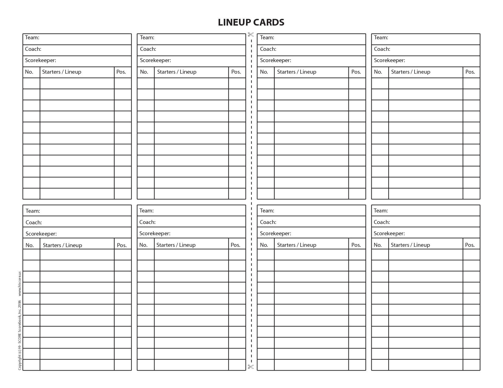 18 Useful Baseball Lineup Cards | Kittybabylove Intended For Baseball Lineup Card Template