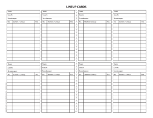 18 Useful Baseball Lineup Cards | Kittybabylove regarding Dugout Lineup Card Template