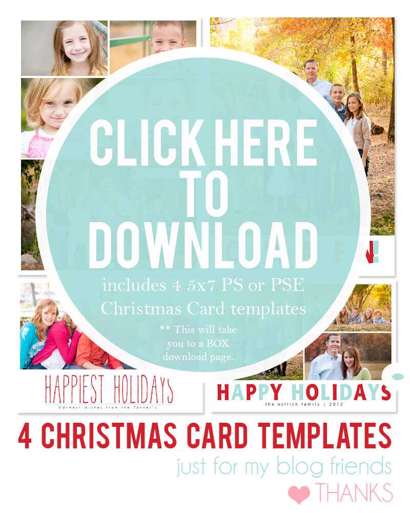 19 Christmas Card Photoshop Templates Free Images - Free Throughout Free Christmas Card Templates For Photoshop