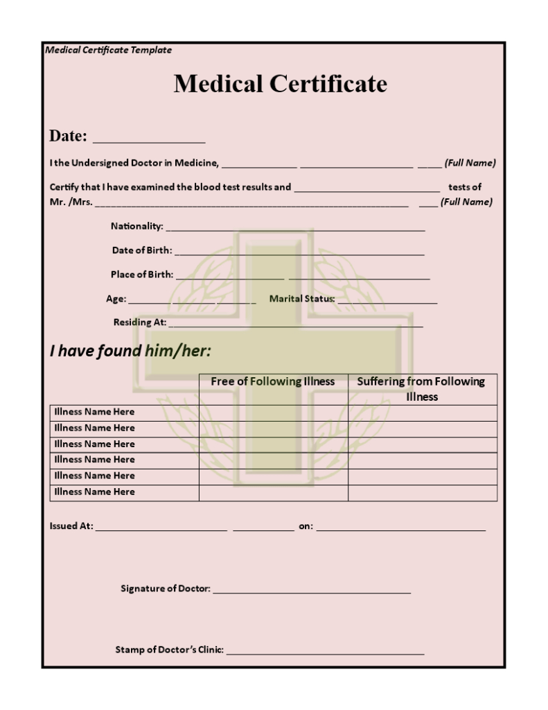 19 Medical Certificate Templates For Leave Pdf Docs Inside Leaving