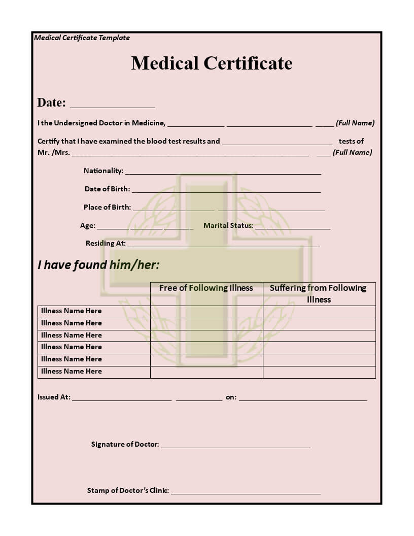 19+ Medical Certificate Templates For Leave – Pdf, Docs Inside Leaving Certificate Template