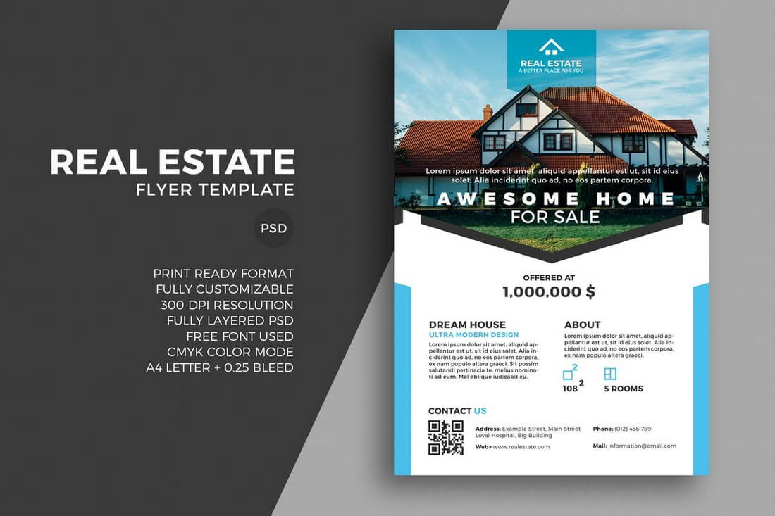 20+ Best Real Estate Flyer Templates 2020 – Creative Touchs For Real Estate Brochure Templates Psd Free Download