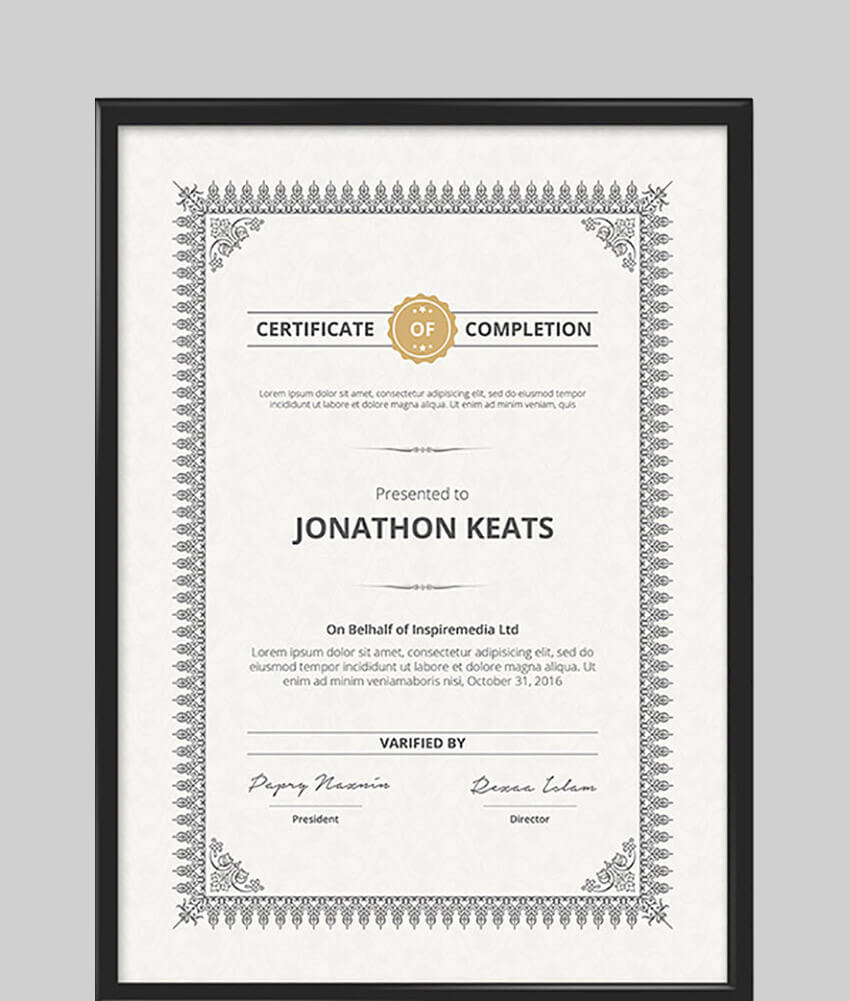 20 Best Word Certificate Template Designs To Award Inside Certificate Of Completion Free Template Word