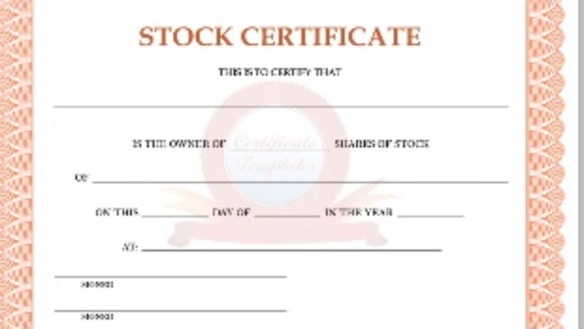 20 Free Shareholders Stock Certificate Templates Office Throughout