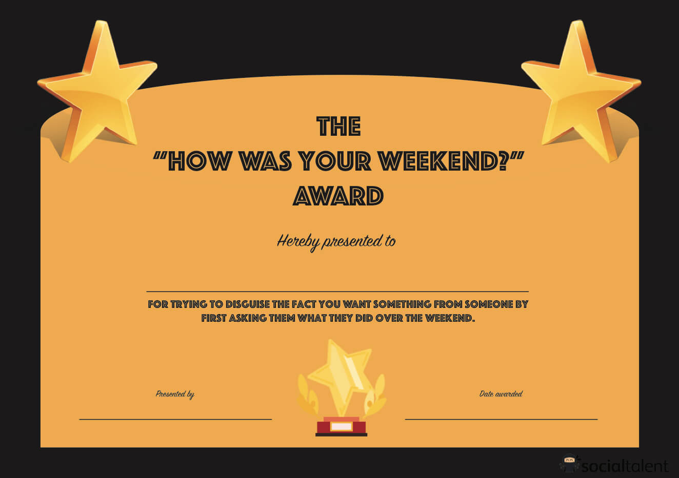 20 Hilarious Office Awards To Embarrass Your Colleagues Intended For Free Printable Funny Certificate Templates