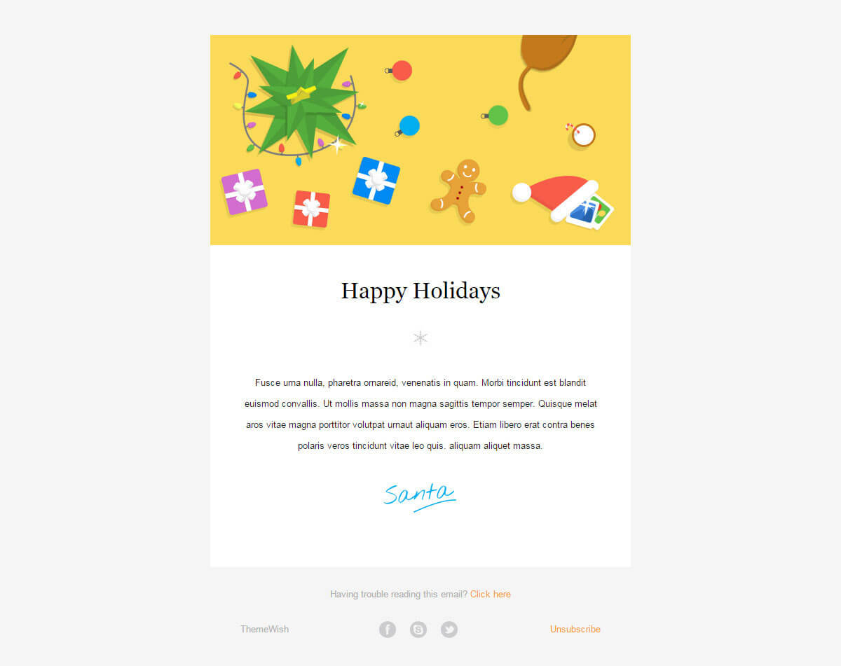 20 Wonderful Christmas & New Year Email Templates – Bashooka Within Holiday Card Email Template