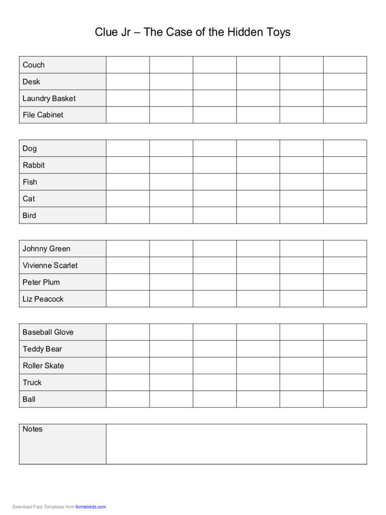 2020 Score Sheet – Fillable, Printable Pdf & Forms | Handypdf In Clue Card Template