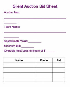 21+ Silent Auction Bid Sheets Free Download | Templates Study with regard to Auction Bid Cards Template