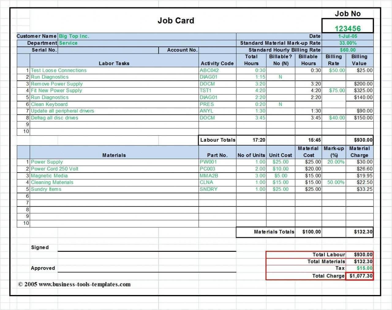 23 Blank Job Card Template Word For Ms Word For Job Card Pertaining To Rate Card Template Word