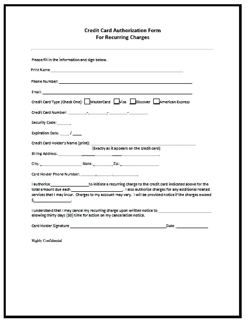 23+ Credit Card Authorization Form Template Pdf Fillable 2020!! Pertaining To Order Form With Credit Card Template