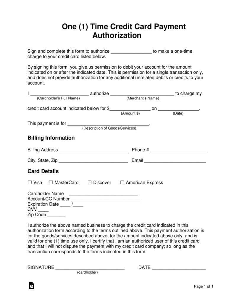 23+ Credit Card Authorization Form Template Pdf Fillable 2020!! With Credit Card Payment Slip Template