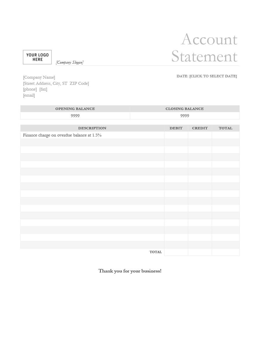 23 Editable Bank Statement Templates [Free] ᐅ Templatelab With Credit Card Statement Template Excel