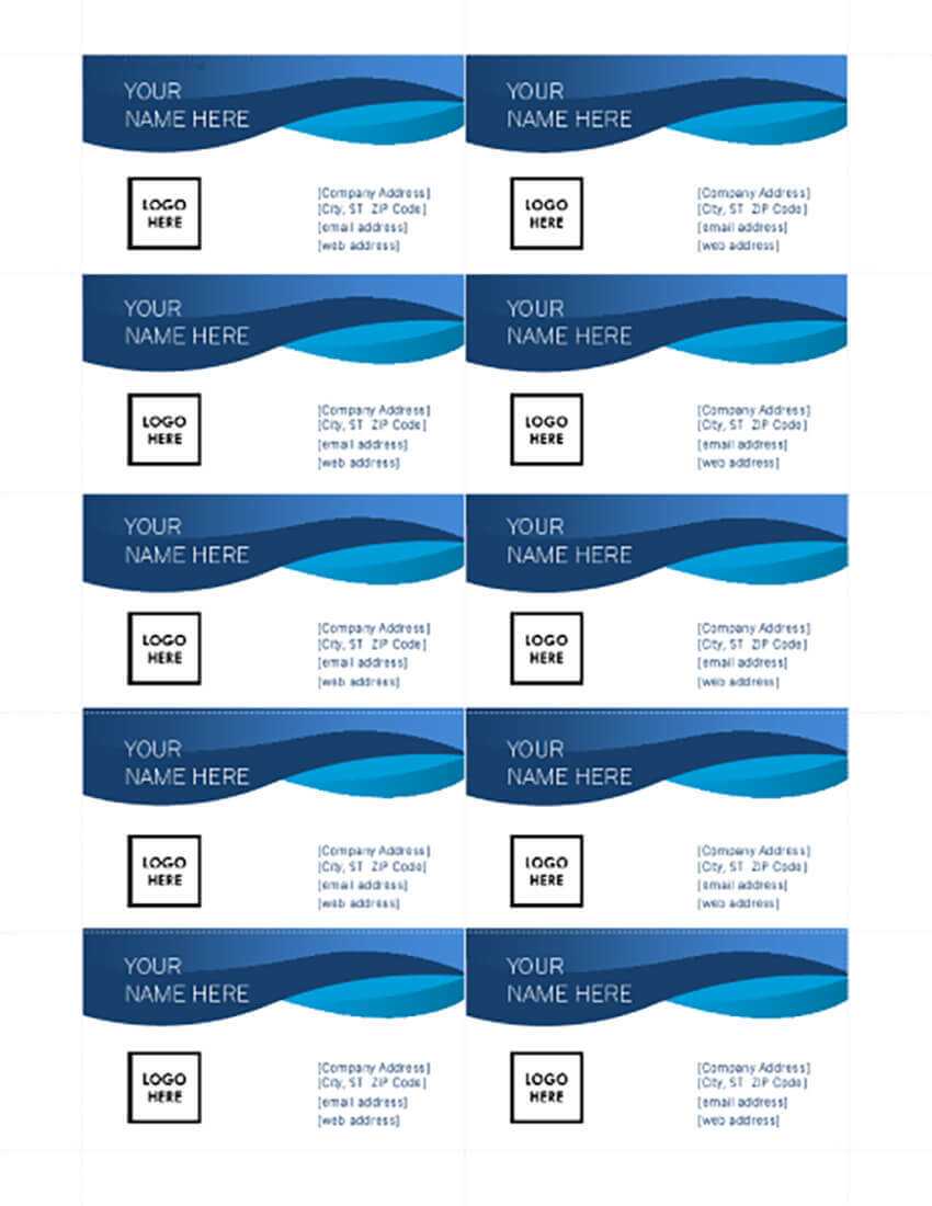 25+ Free Microsoft Word Business Card Templates (Printable Intended For Word Template For Business Cards Free