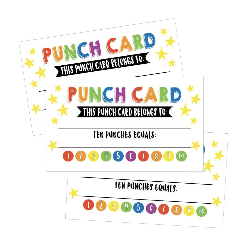 25 Rewards Punch Cards For Kids, Students, Teachers, Classroom, Business,  Chores, Reading Incentive Awards For Teaching Reinforcement Or Home In Reward Punch Card Template