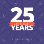 25 Year Anniversary Card, Poster Template. Pertaining To Template For Anniversary Card
