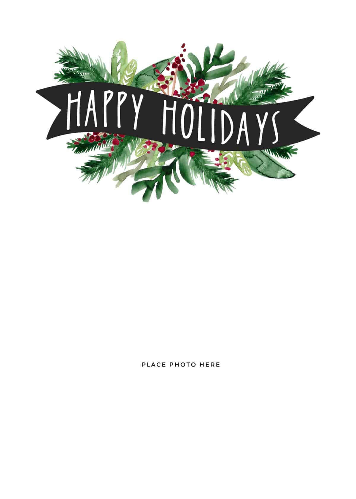 27 Free Christmas Card Template For Photos In Photoshop With Regard To Happy Holidays Card Template