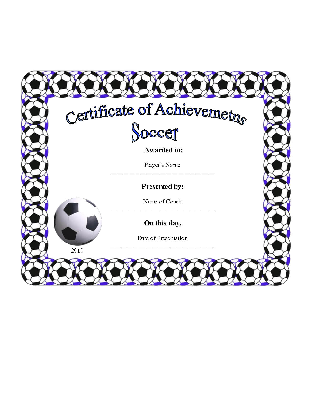28+ [ Soccer Certificate Template ] | 7 Best Images Of Free For Soccer Certificate Template Free