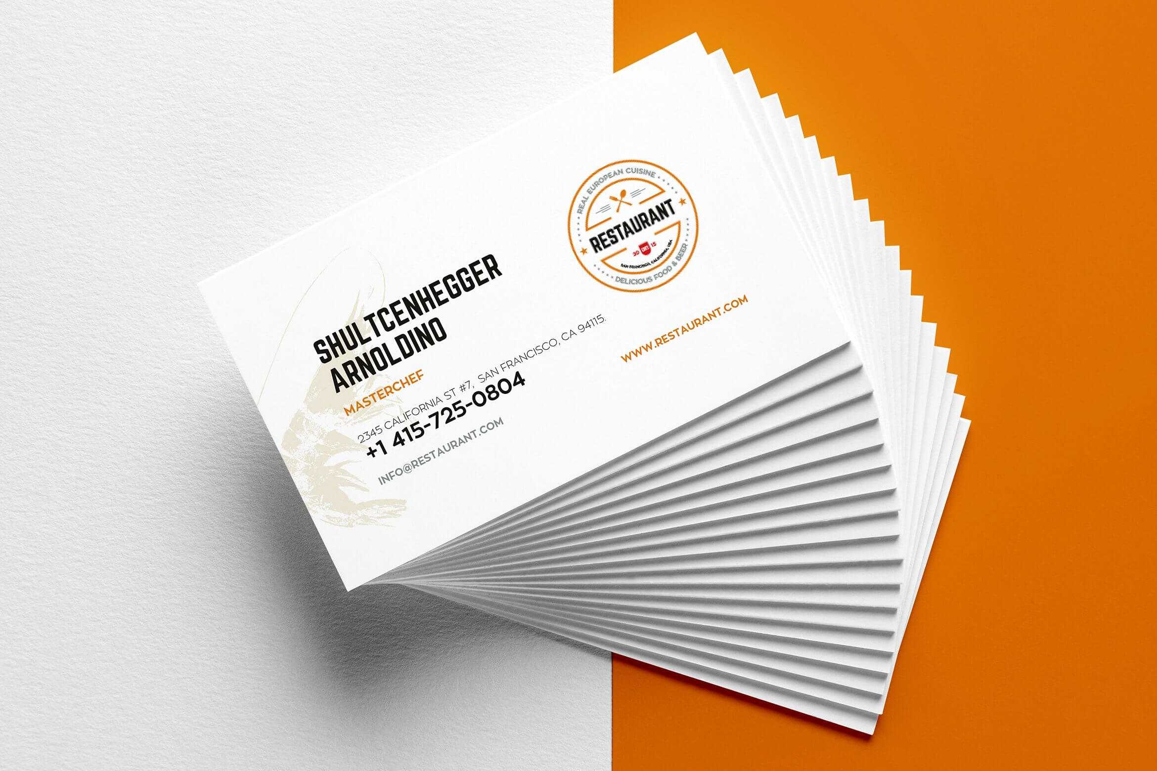 29+ Creative Restaurant Business Card Templates - Ai, Apple In Restaurant Business Cards Templates Free