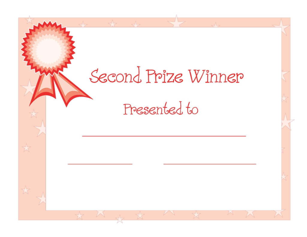 2Nd Prize Winner Certificate Powerpoint Template Designed Regarding Award Certificate Template Powerpoint