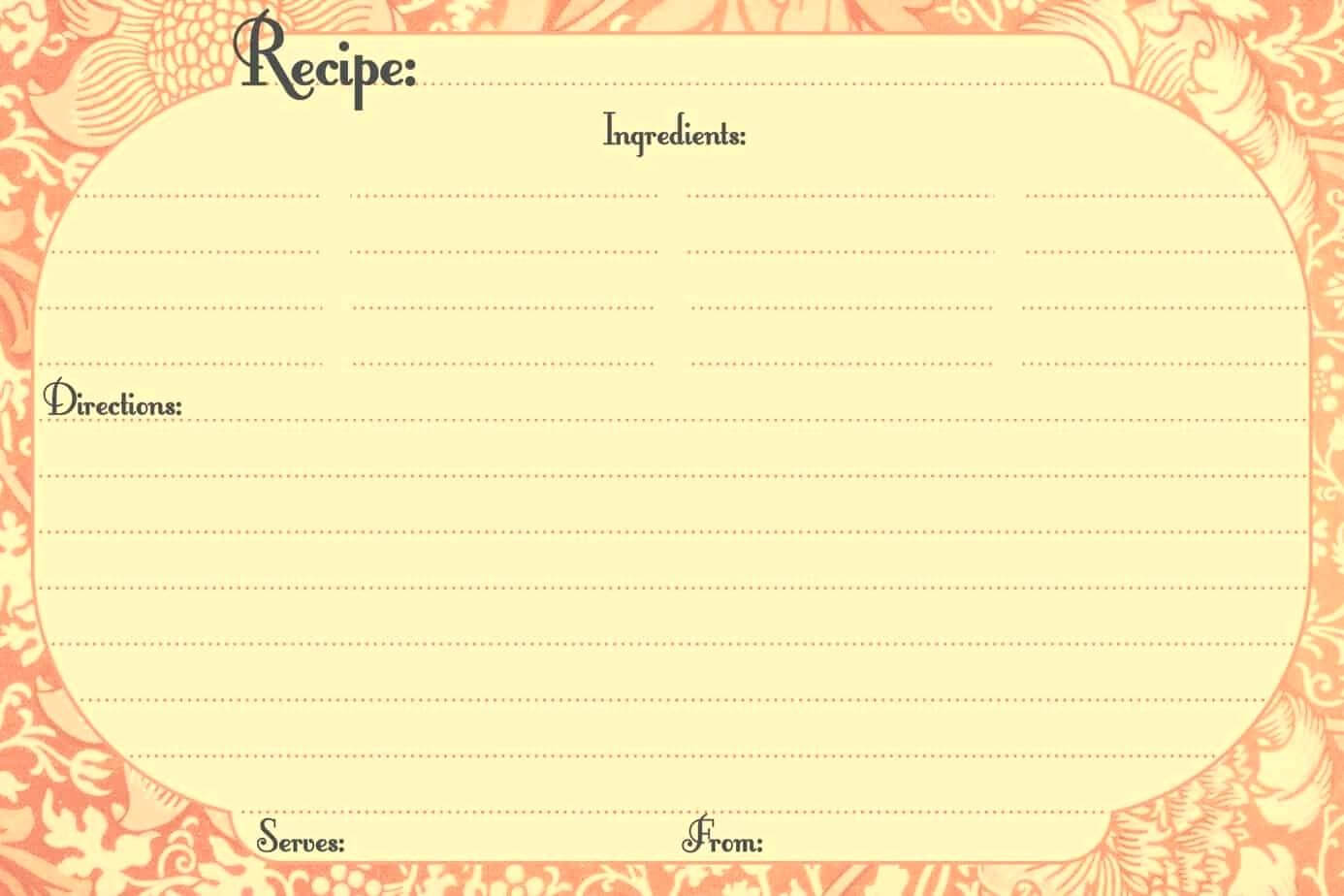 3 X 5 Recipe Card Template Word Cards Design Microsoft 3×5 Pertaining To Free Recipe Card Templates For Microsoft Word