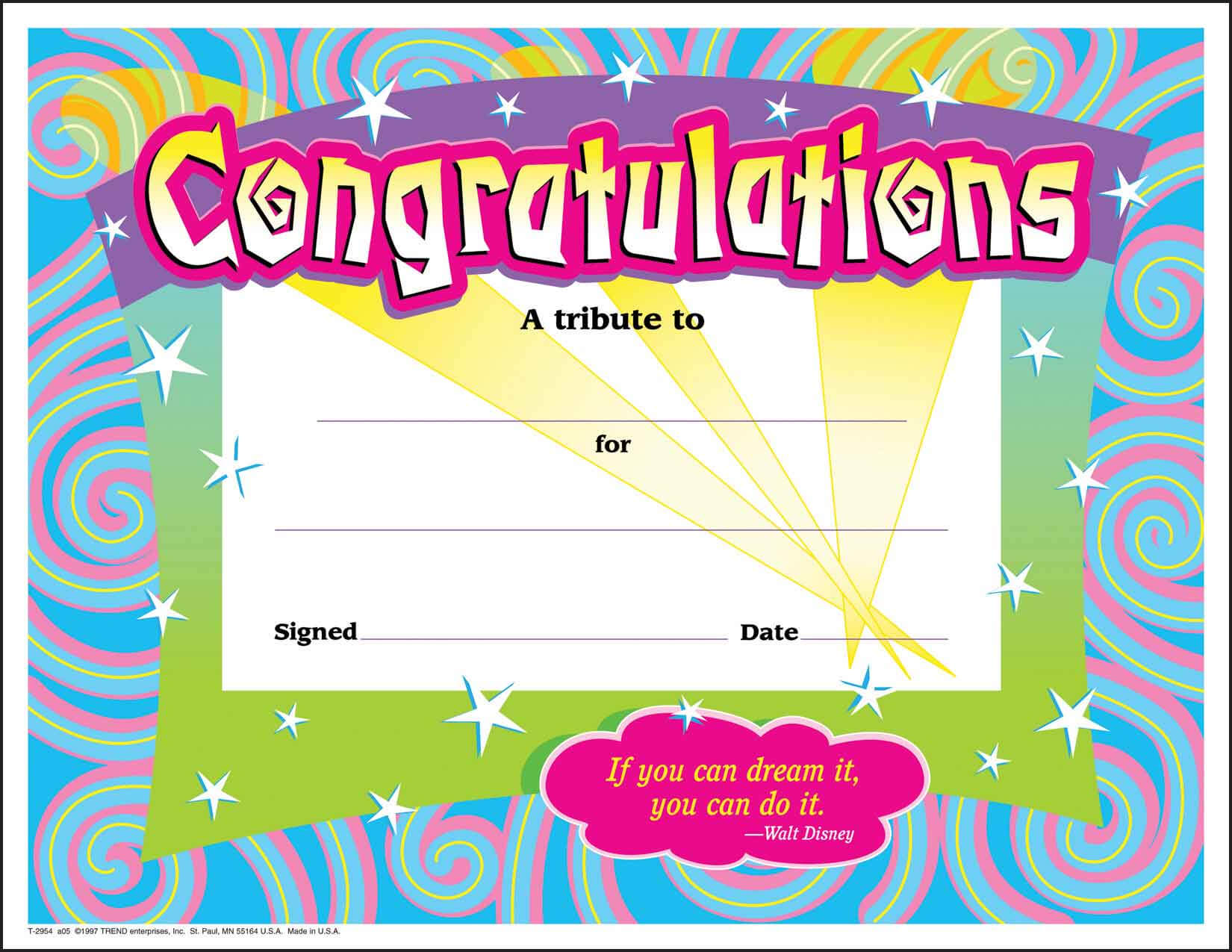 30 Congratulations Awards (Large) Swirl Certificate Pack Regarding Free Funny Award Certificate Templates For Word