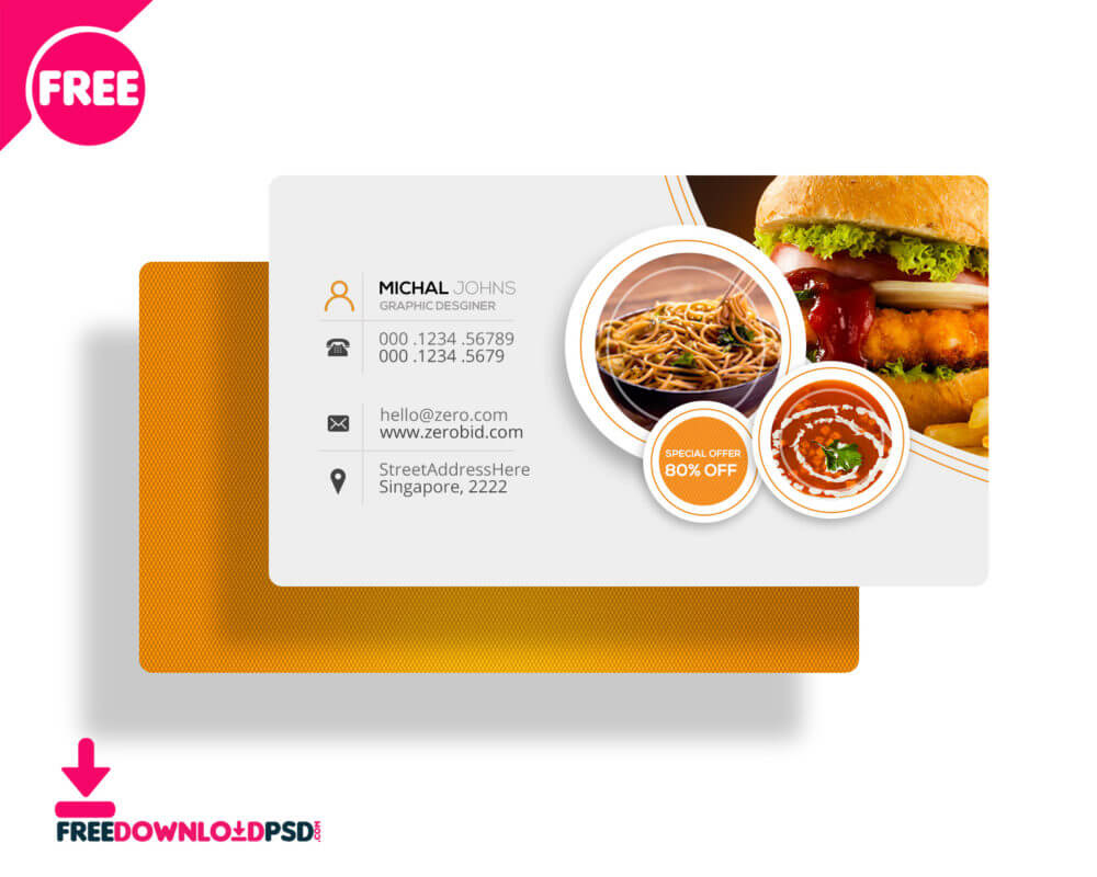 30+ Delicate Restaurant Business Card Templates | Decolore Pertaining To Food Business Cards Templates Free