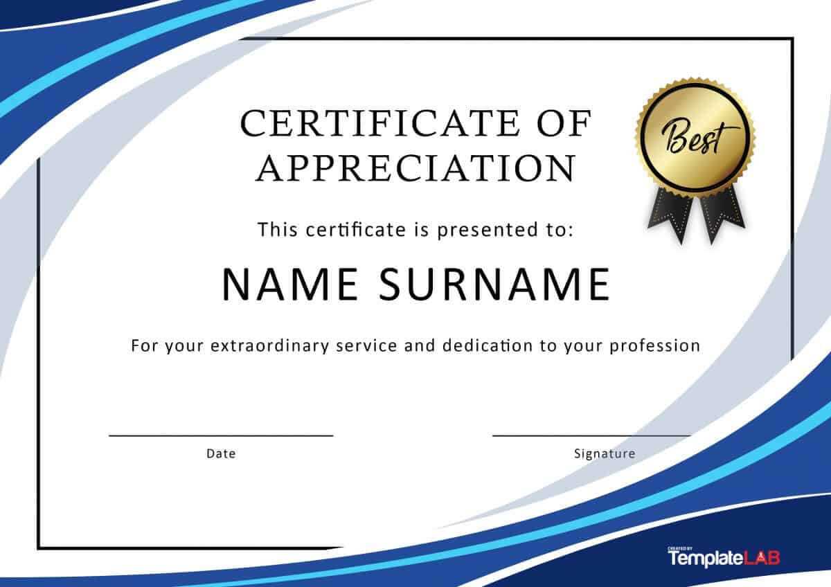 30 Free Certificate Of Appreciation Templates And Letters For Thanks Certificate Template