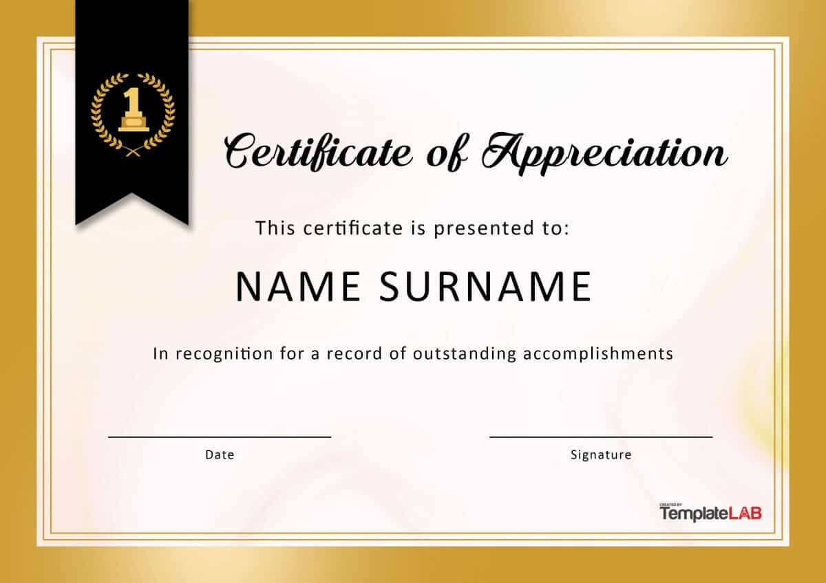 30 Free Certificate Of Appreciation Templates And Letters In Template For Certificate Of Appreciation In Microsoft Word