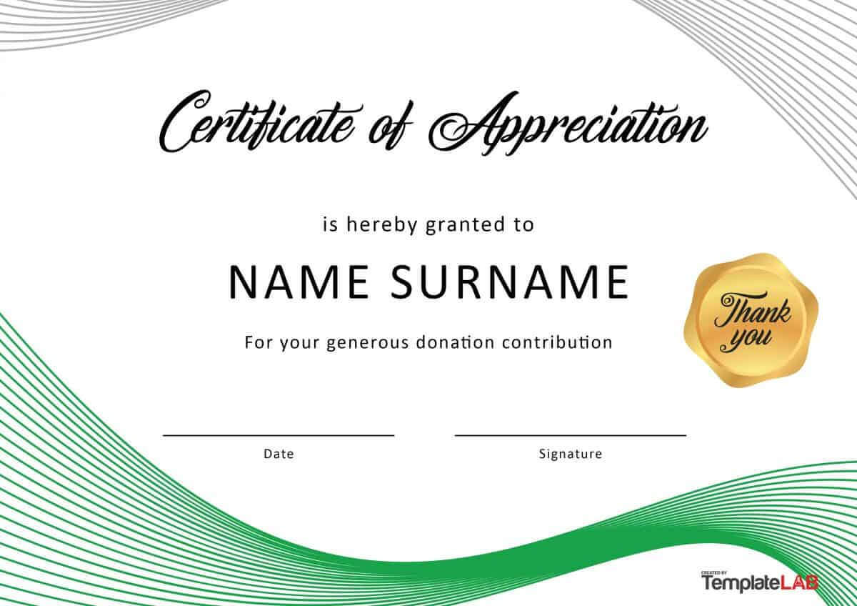 30 Free Certificate Of Appreciation Templates And Letters Intended For Certificate Templates For Word Free Downloads