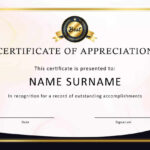 30 Free Certificate Of Appreciation Templates And Letters regarding Professional Certificate Templates For Word
