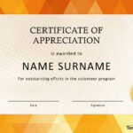30 Free Certificate Of Appreciation Templates And Letters With Volunteer Certificate Template