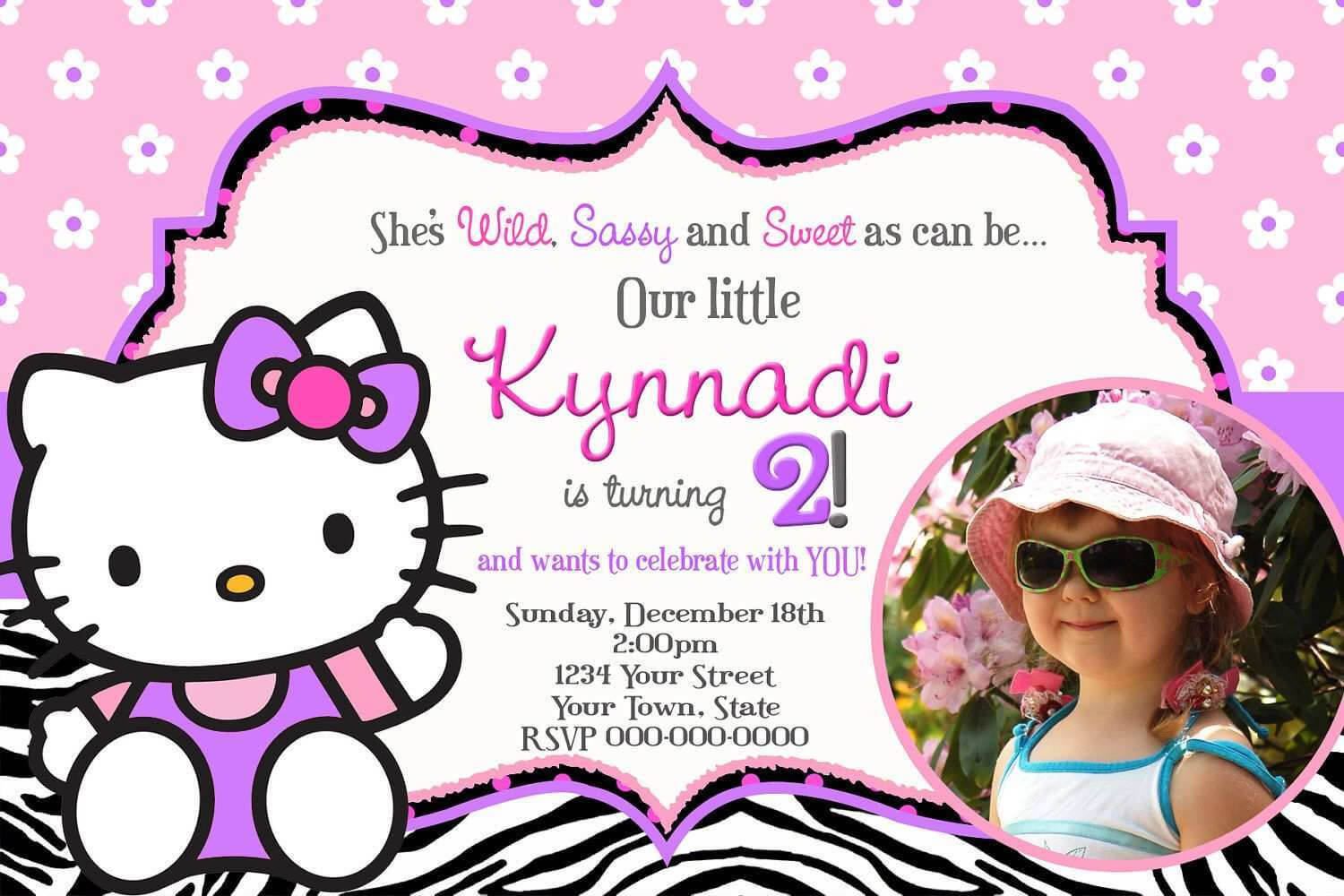 31 Best Hello Kitty Birthday Invitation Card Template Free In Hello Kitty Birthday Card Template Free