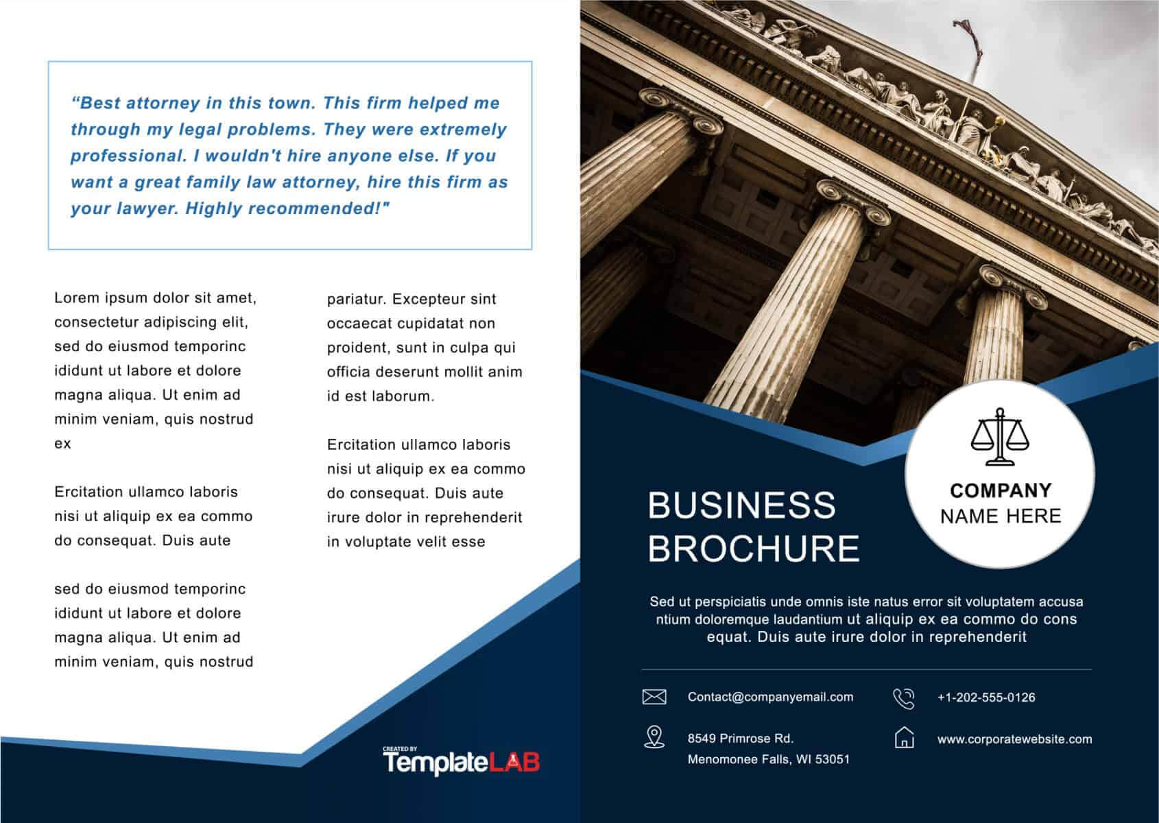 33 Free Brochure Templates (Word + Pdf) ᐅ Templatelab For One Page Brochure Template