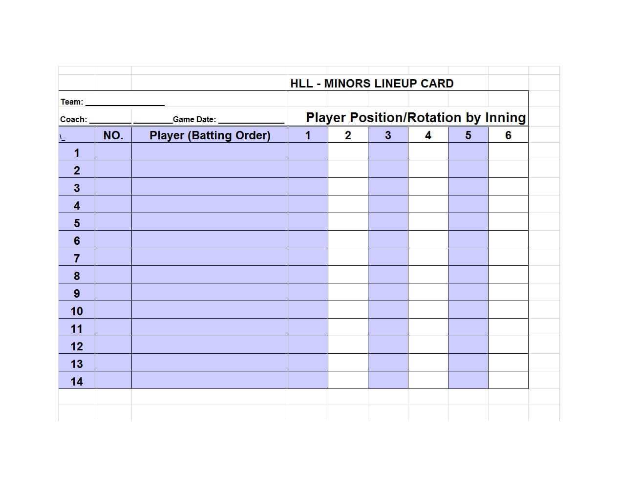 33 Printable Baseball Lineup Templates [Free Download] ᐅ Pertaining To Free Baseball Lineup Card Template