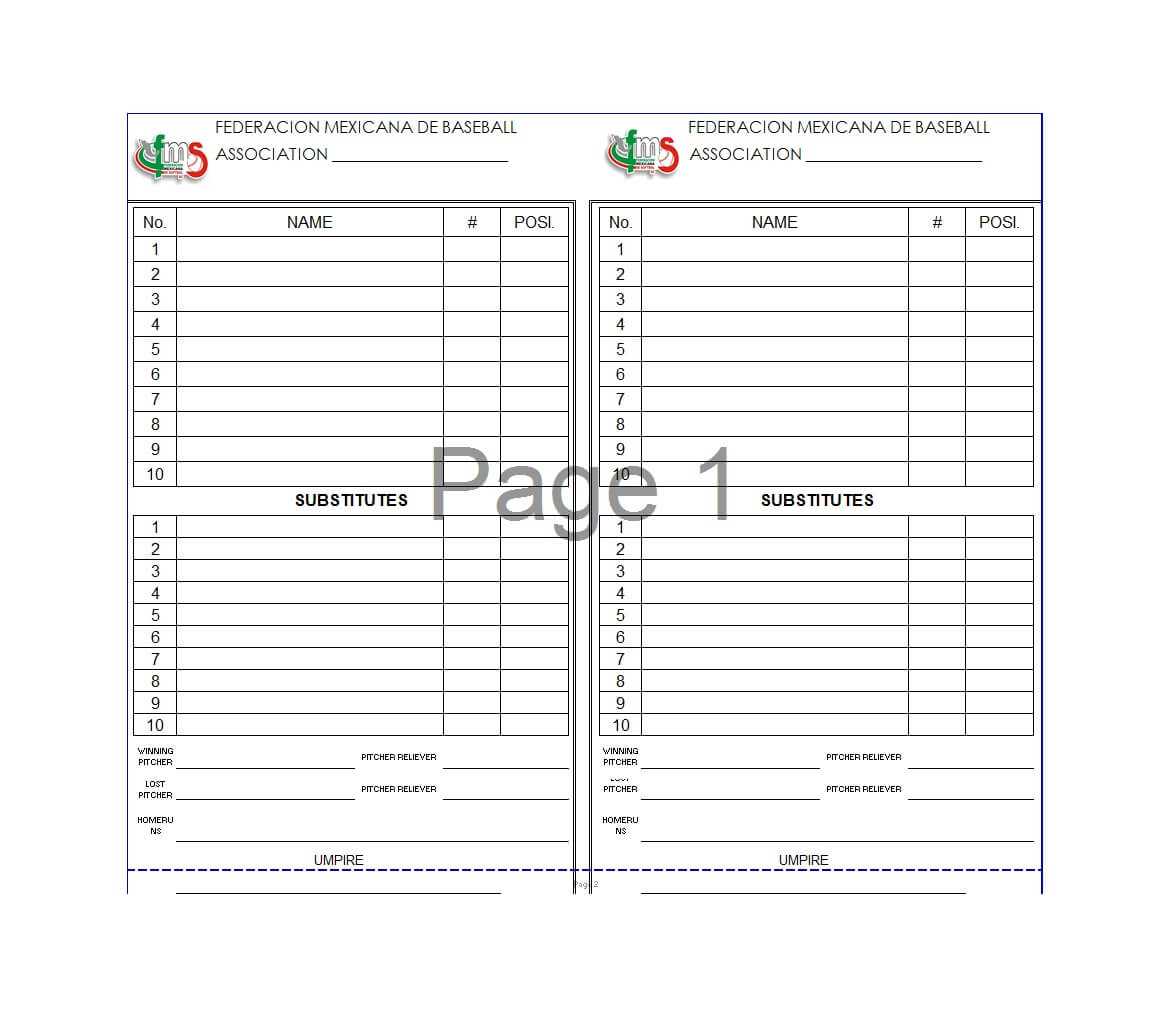 33 Printable Baseball Lineup Templates [Free Download] ᐅ With Baseball Lineup Card Template