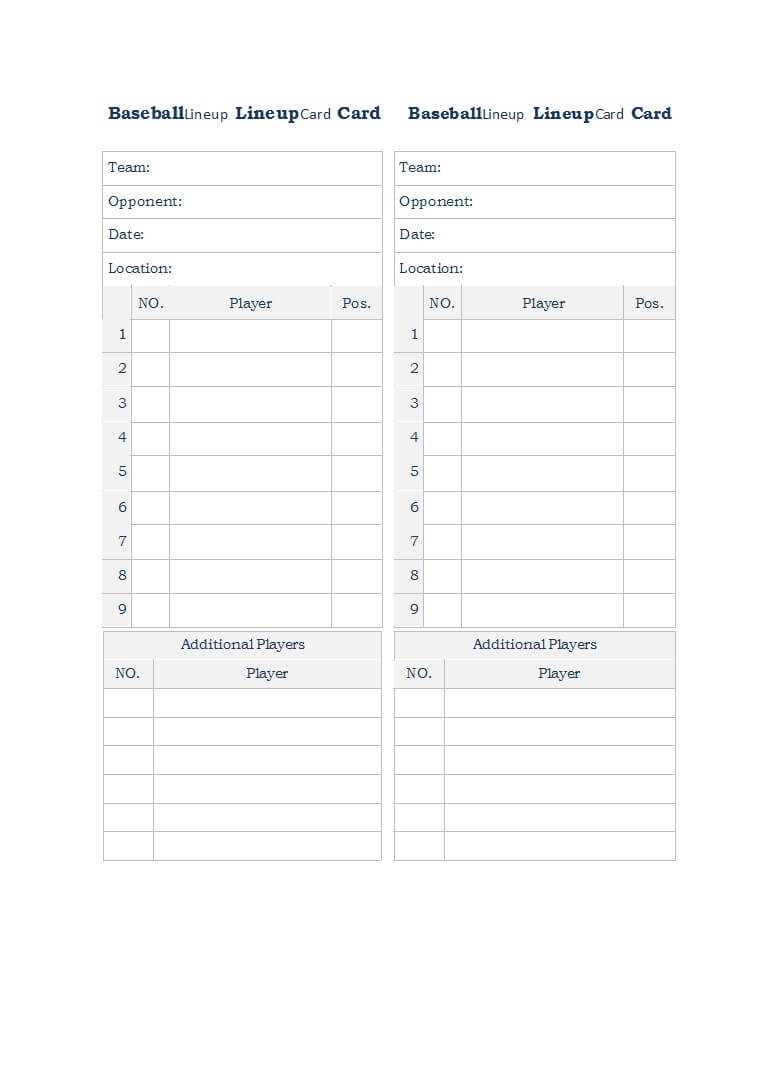 33 Printable Baseball Lineup Templates [Free Download] ᐅ Within Dugout Lineup Card Template