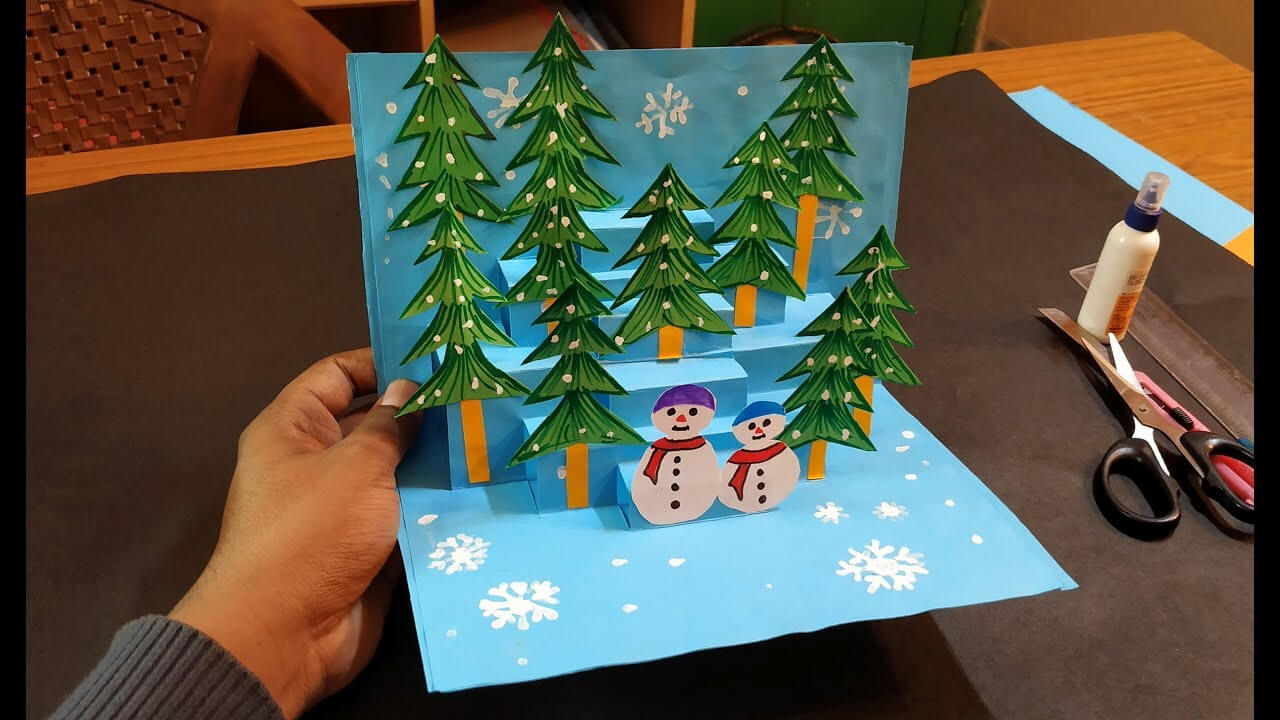 3D Christmas Pop Up Card | How To Make A 3D Pop Up Christmas Greeting Card  Diy Tutorial In 3D Christmas Tree Card Template