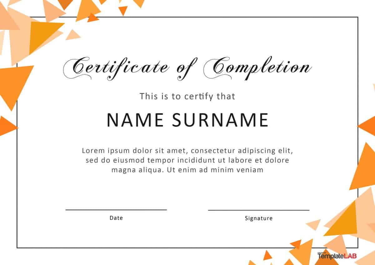 40 Fantastic Certificate Of Completion Templates [Word In Attendance Certificate Template Word