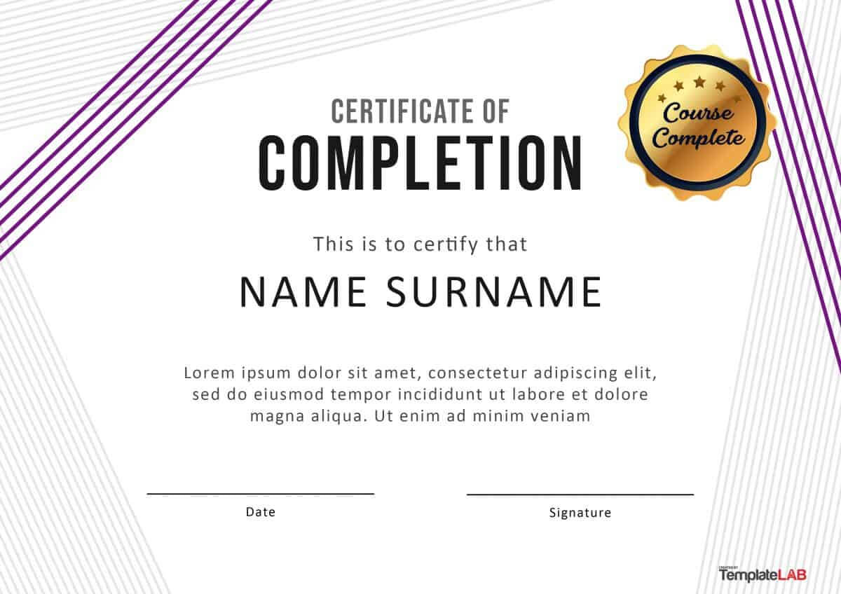 40 Fantastic Certificate Of Completion Templates [Word Inside Certificate Of Completion Template Free Printable